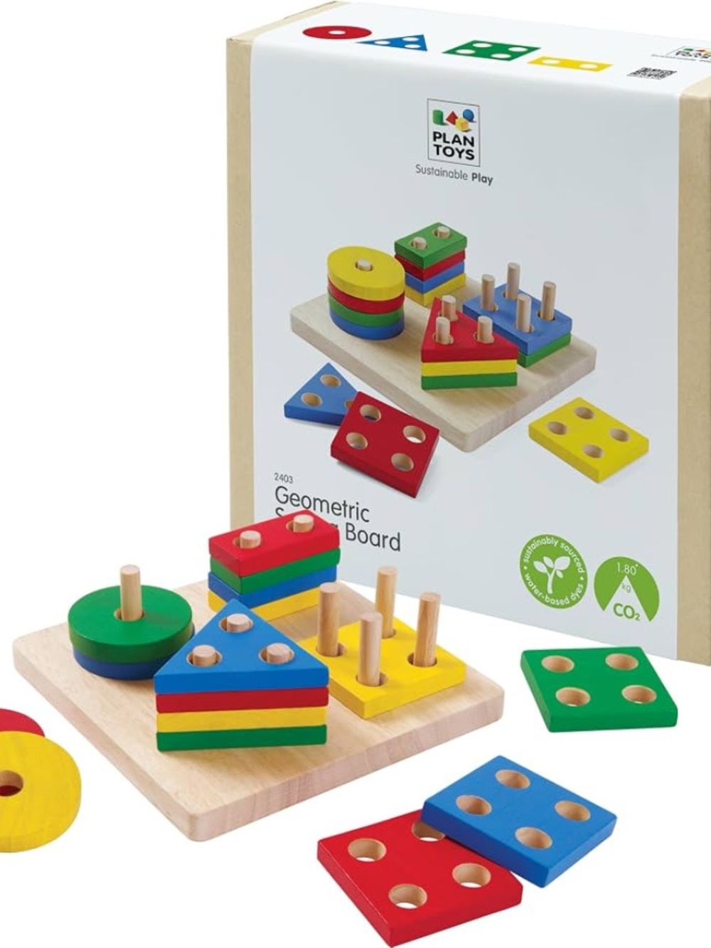 PlanToys® Wooden Shape Sorter Toy for Toddler